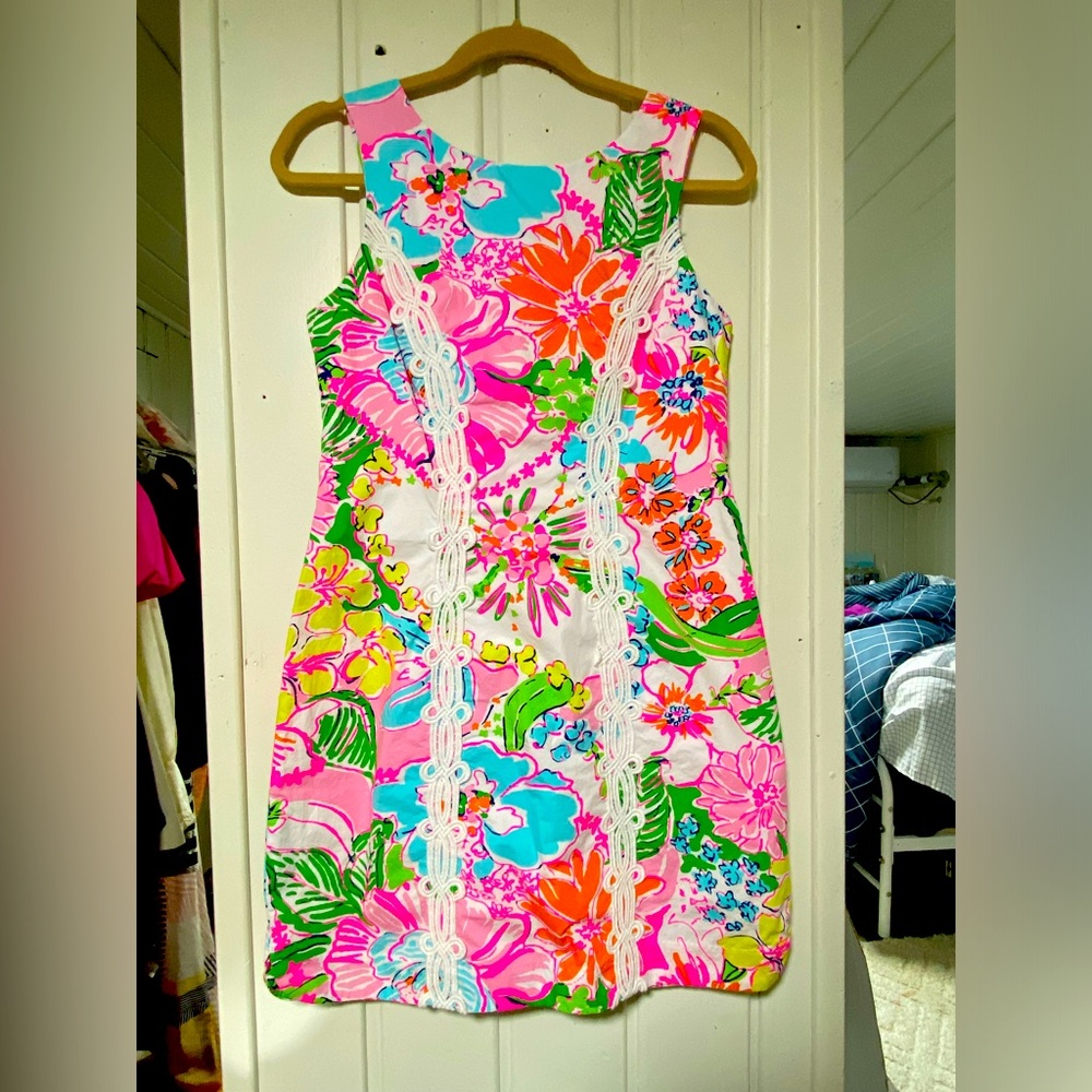 Lilly Pulitzer Floral Midi Dress - Pink, Green, Blue